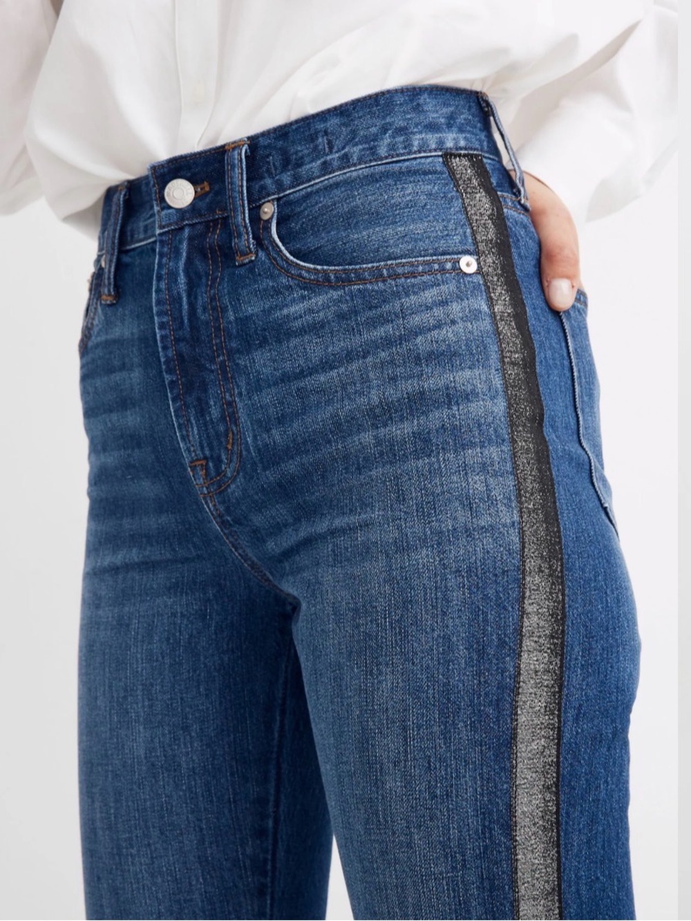 Madewell The Perfect Vintage Jean: Metallic Tuxedo Stripe Edition